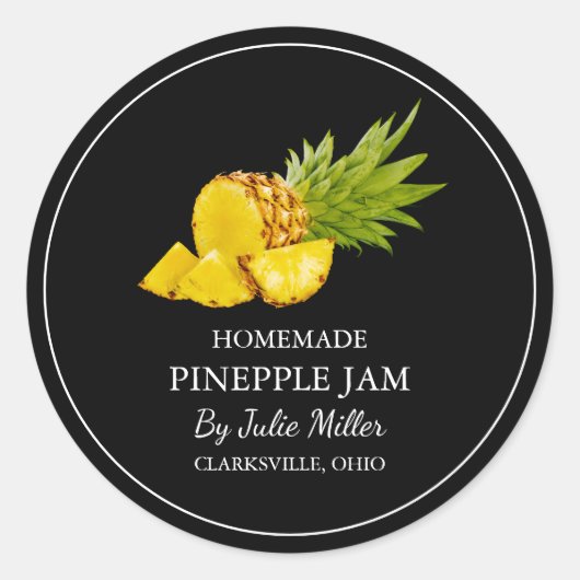 Eenvoudig Zelfgemaakt Ananas Jam Label (Voorkant)