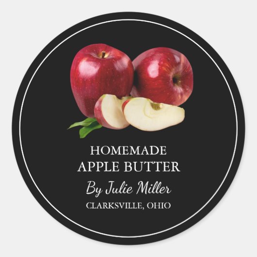 Eenvoudig zelfgemaakt Apple Butter Label (Voorkant)