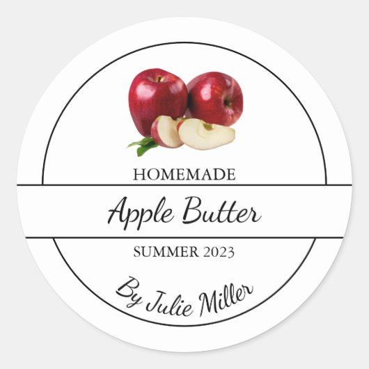 Eenvoudig zelfgemaakt Apple Butter Label (Voorkant)