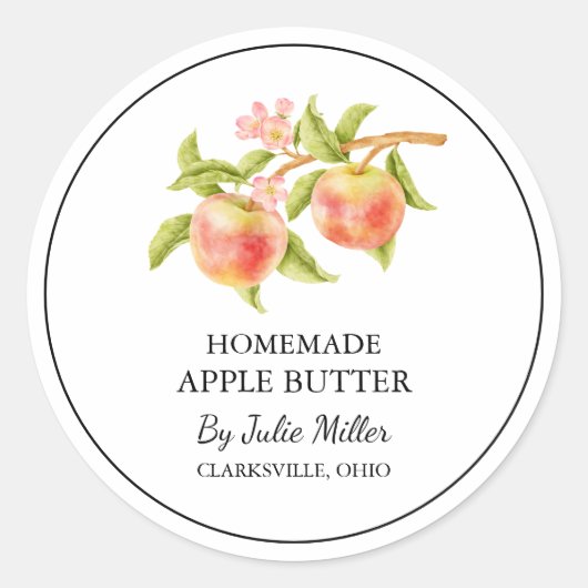 Eenvoudig zelfgemaakt Apple Butter Label (Voorkant)