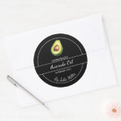 Eenvoudig zelfgemaakt avocado olie label | Zwart (Envelop)