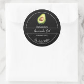 Eenvoudig zelfgemaakt avocado olie label | Zwart (Tas)