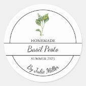 Eenvoudig zelfgemaakt Basil Pesto Label (Voorkant)