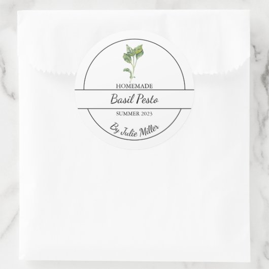 Eenvoudig zelfgemaakt Basil Pesto Label (Tas)