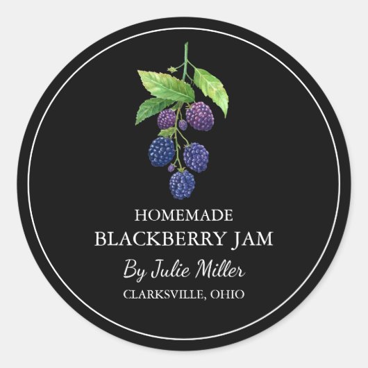 Eenvoudig zelfgemaakt BlackBerry Jam Label (Voorkant)