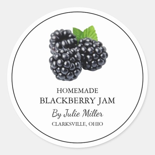 Eenvoudig zelfgemaakt BlackBerry Jam Label (Voorkant)