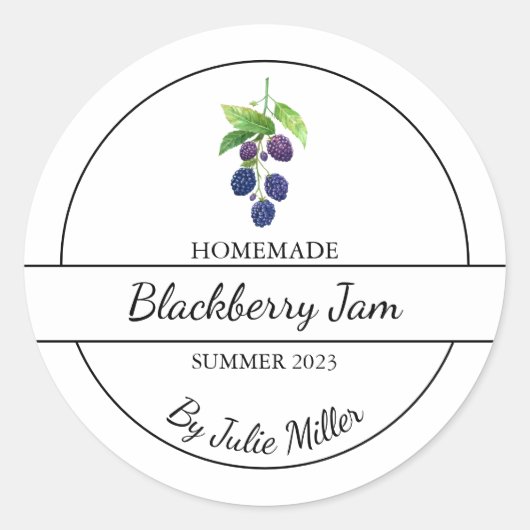Eenvoudig zelfgemaakt BlackBerry Jam Label (Voorkant)