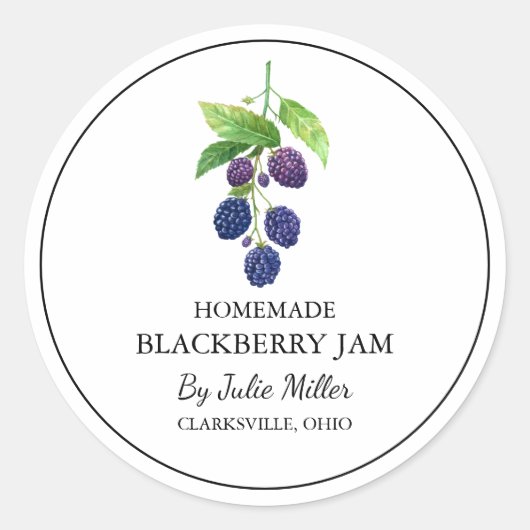 Eenvoudig zelfgemaakt BlackBerry Jam Label (Voorkant)