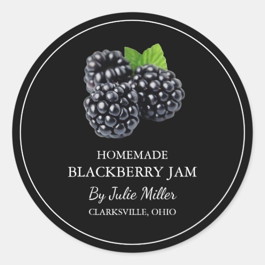 Eenvoudig zelfgemaakt BlackBerry Jam Label (Voorkant)