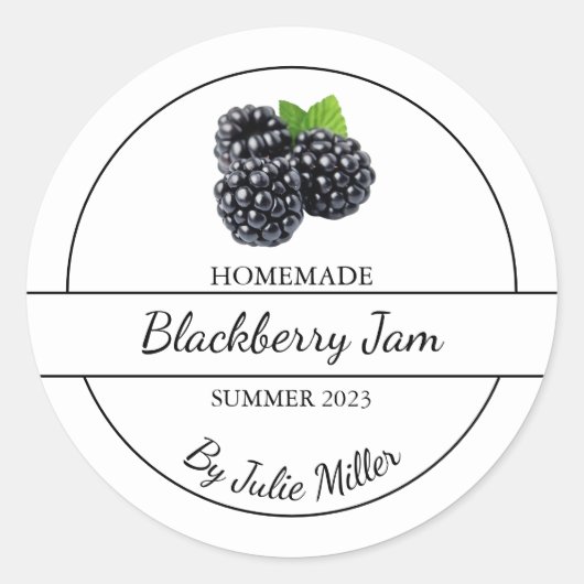 Eenvoudig zelfgemaakt BlackBerry Jam Label (Voorkant)