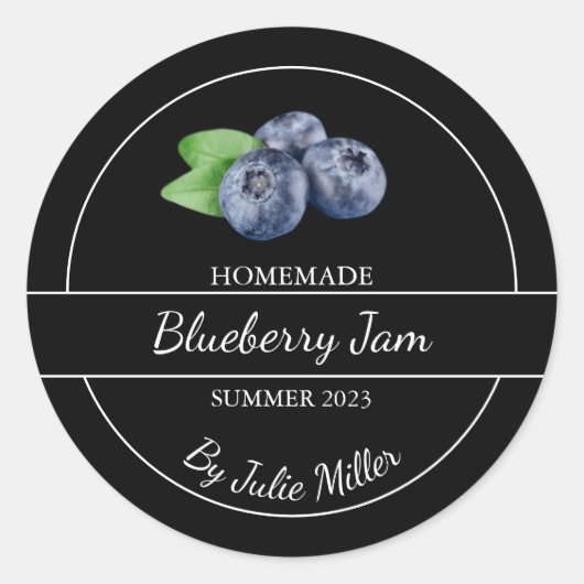 Eenvoudig zelfgemaakt Blueberry Jam Label (Voorkant)