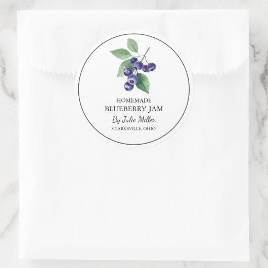 Eenvoudig zelfgemaakt Blueberry Jam Label (Tas)