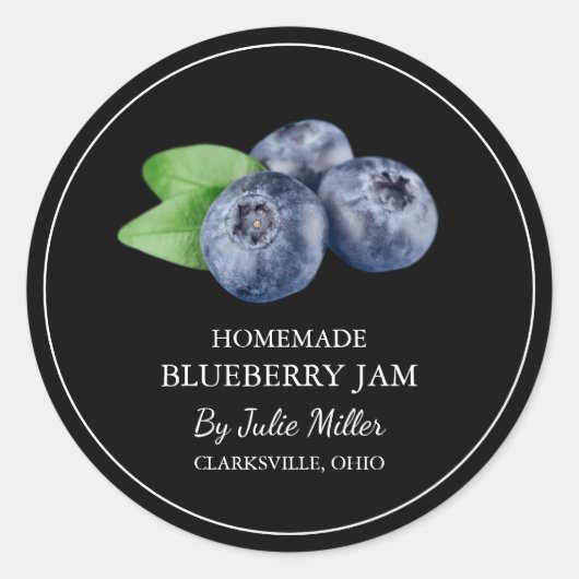 Eenvoudig zelfgemaakt Blueberry Jam Label (Voorkant)
