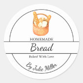 Eenvoudig zelfgemaakt broodlabel ronde sticker (Voorkant)