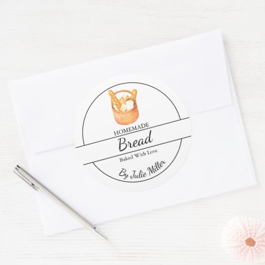 Eenvoudig zelfgemaakt broodlabel ronde sticker (Envelop)