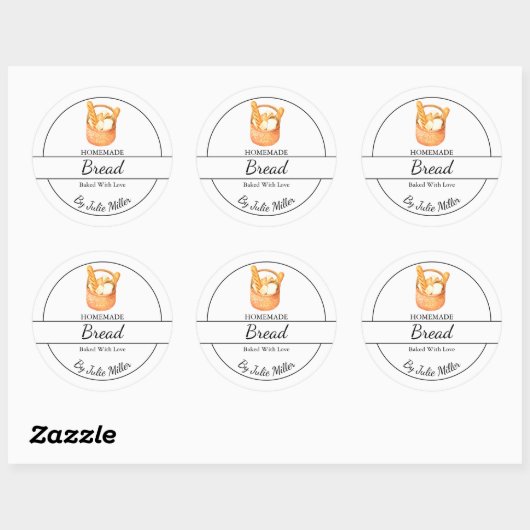 Eenvoudig zelfgemaakt broodlabel ronde sticker (Vel)