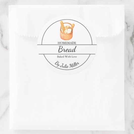 Eenvoudig zelfgemaakt broodlabel ronde sticker (Tas)