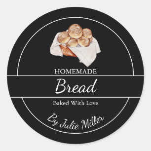Eenvoudig zelfgemaakt broodlabel ronde sticker