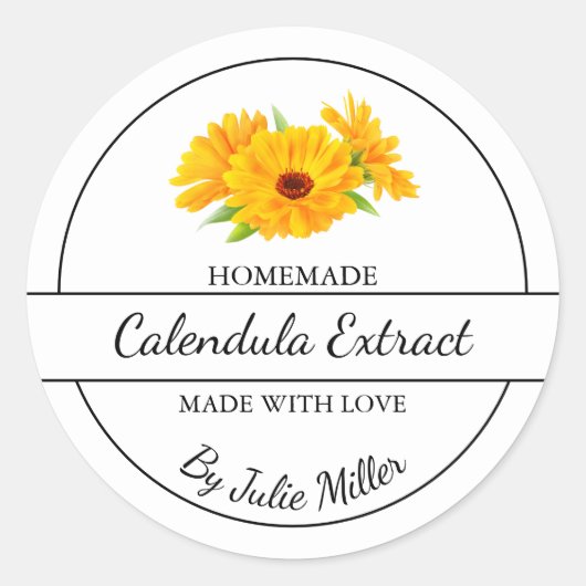Eenvoudig zelfgemaakt Calendula Extract Label (Voorkant)