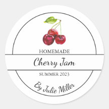 Eenvoudig zelfgemaakt Cherry Jam Label