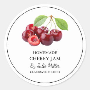 Eenvoudig zelfgemaakt Cherry Jam Label