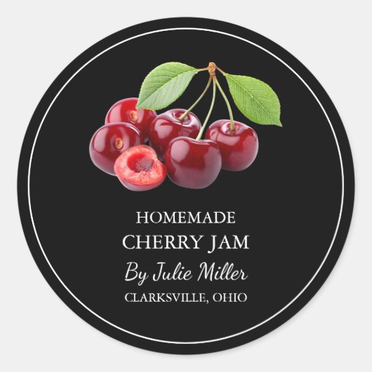 Eenvoudig zelfgemaakt Cherry Jam Label (Voorkant)