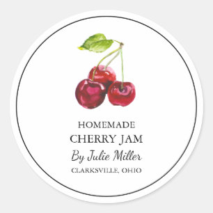 Eenvoudig zelfgemaakt Cherry Jam Label