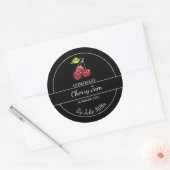Eenvoudig zelfgemaakt Cherry Jam Label Zwart (Envelop)