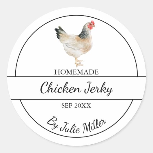 Eenvoudig zelfgemaakt Chicken Jerky Label (Voorkant)
