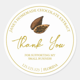 Eenvoudig zelfgemaakt chocolade-extract Dank u Lab Ronde Sticker
