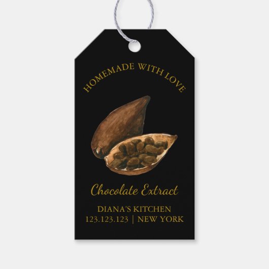 Eenvoudig Zelfgemaakt Chocolade Extract Hang Label Cadeaulabel (Voorkant)