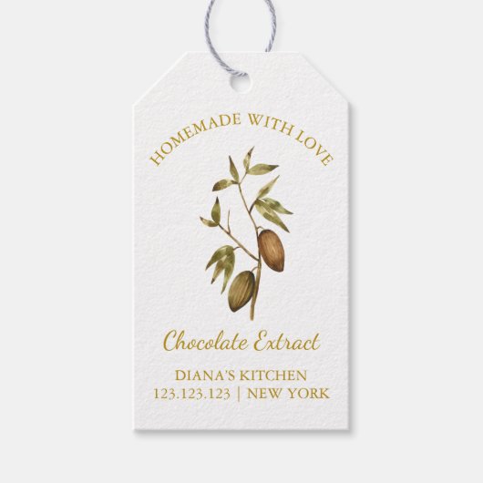 Eenvoudig Zelfgemaakt Chocolade Extract Hang Label Cadeaulabel (Voorkant)
