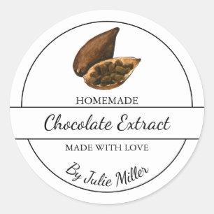 Eenvoudig zelfgemaakt chocolade extract label