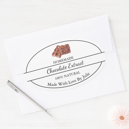 Eenvoudig zelfgemaakt chocolade extract label (Envelop)