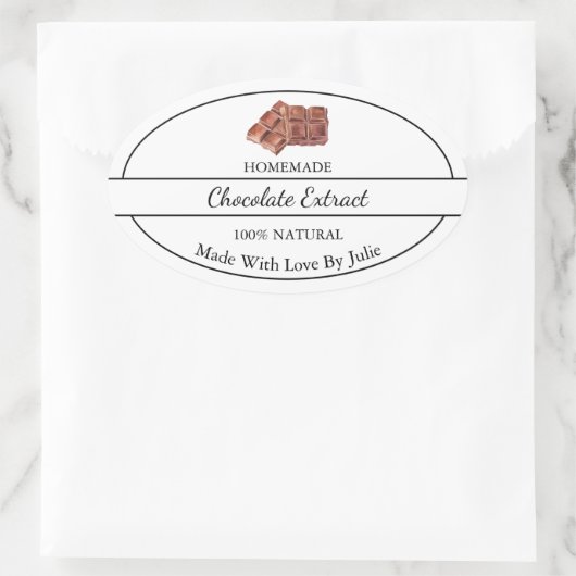 Eenvoudig zelfgemaakt chocolade extract label (Tas)