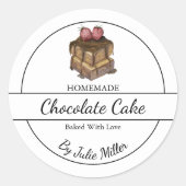 Eenvoudig zelfgemaakt chocoladetaart label (Voorkant)