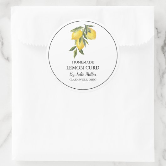 Eenvoudig Zelfgemaakt Citroen Curd Label (Tas)