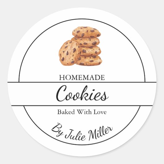 Eenvoudig zelfgemaakt cookielabel ronde sticker (Voorkant)