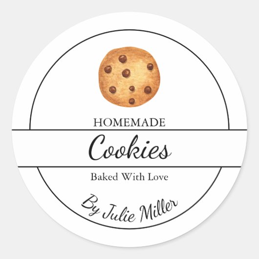 Eenvoudig zelfgemaakt cookielabel ronde sticker (Voorkant)