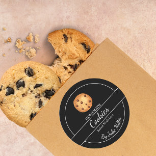 Eenvoudig zelfgemaakt cookielabel ronde sticker