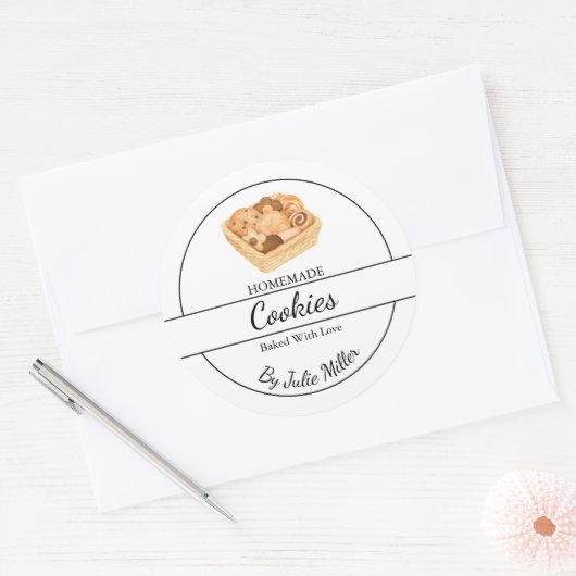 Eenvoudig zelfgemaakt cookielabel ronde sticker (Envelop)