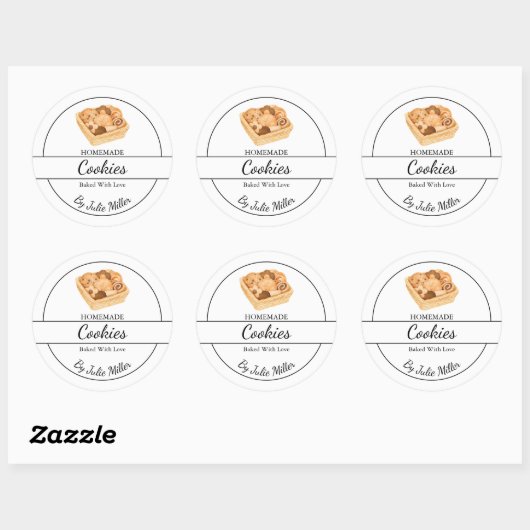 Eenvoudig zelfgemaakt cookielabel ronde sticker (Vel)