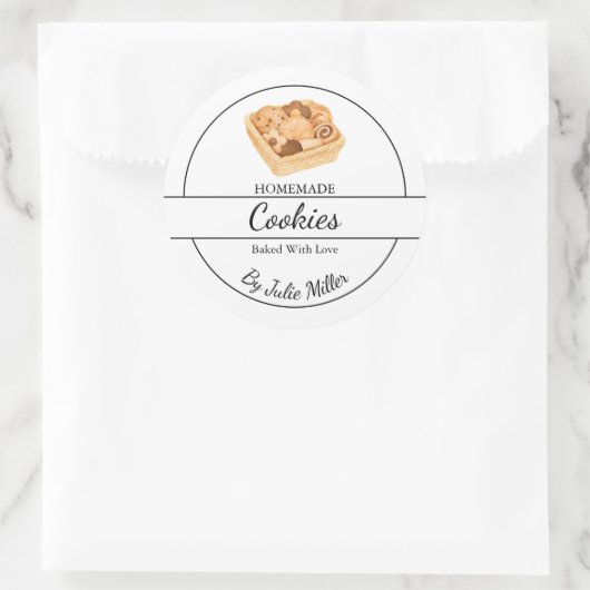 Eenvoudig zelfgemaakt cookielabel ronde sticker (Tas)