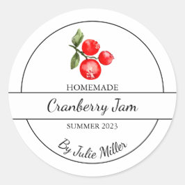 Eenvoudig zelfgemaakt cranberry jam label