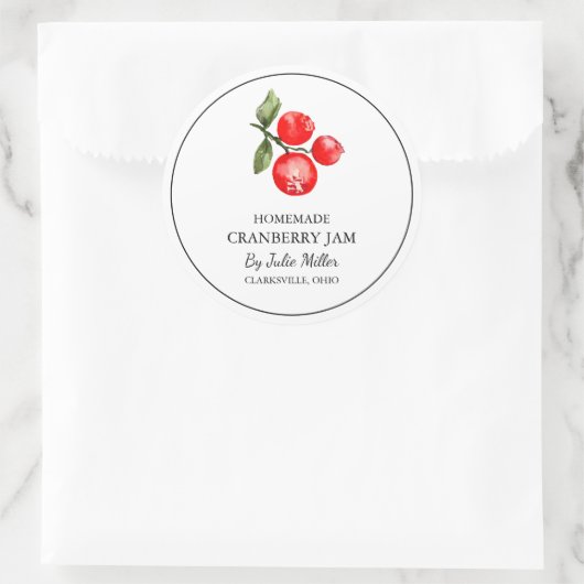 Eenvoudig zelfgemaakt cranberry jam label (Tas)