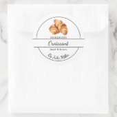 Eenvoudig zelfgemaakt croissantlabel ronde sticker (Tas)