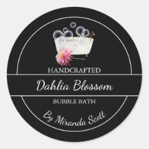 Eenvoudig zelfgemaakt Dahlia Bubble Bath Label