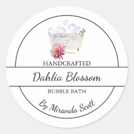 Eenvoudig zelfgemaakt Dahlia Bubble Bath Label