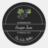 Eenvoudig zelfgemaakt druivenjam label (Voorkant)