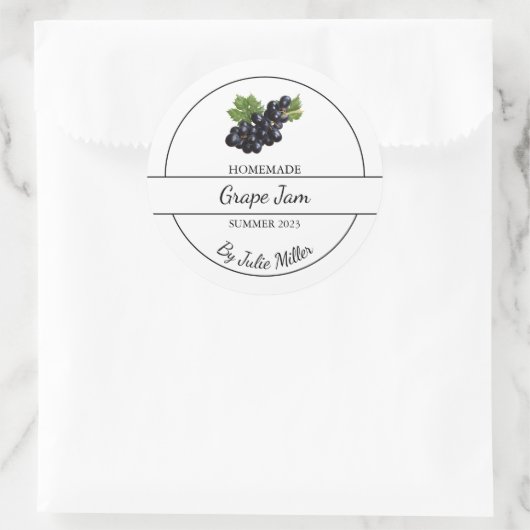 Eenvoudig zelfgemaakt druivenjam label (Tas)